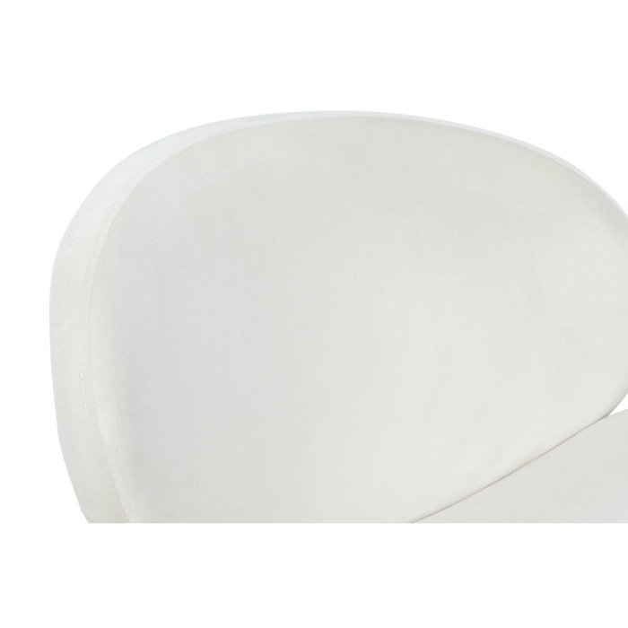 DKD Home Decor Silla de Comedor Terciopelo Blanco y Dorado JIETE POLYESTER