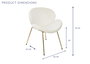 DKD Home Decor Silla de Comedor Terciopelo Blanco y Dorado JIETE POLYESTER