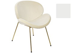 DKD Home Decor Silla de Comedor Terciopelo Blanco y Dorado JIETE POLYESTER