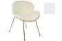 DKD Home Decor Silla de Comedor Terciopelo Blanco y Dorado JIETE POLYESTER
