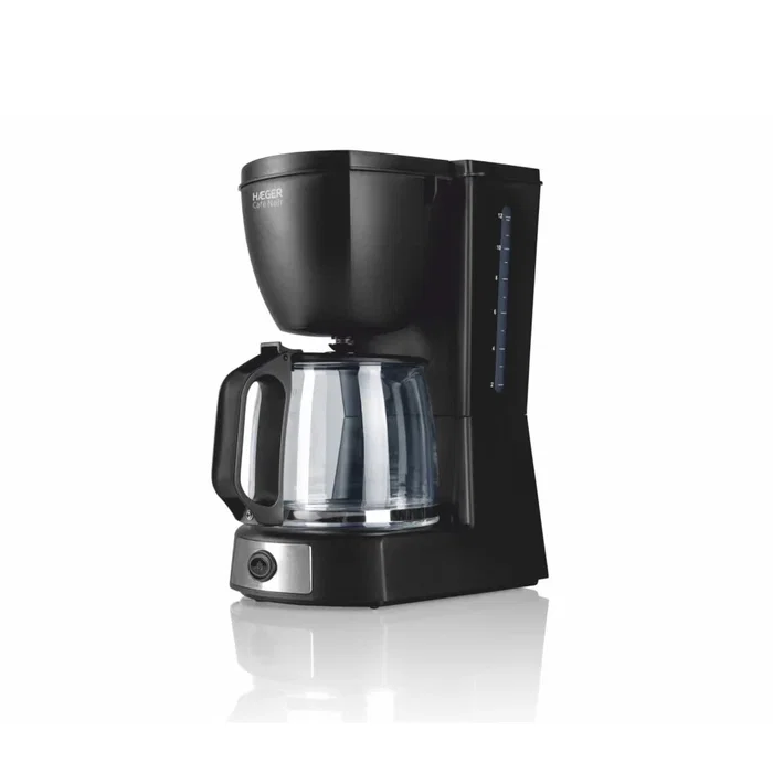 Haeger Café Noir Cafetera de filtro de café molido 12 tazas (1.2L) 680W con función antigoteo, negro