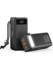Veger Tank Boost VG-W5001C Power Bank 56000mAh 130W, Batería Ión Litio, 5 Puertos, Pantalla LCD, Carga Rápida USB-C, Negro