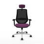 PIQUERAS Y CRESPO Silla de oficina Mardos con mecanismo Sincro, Morado y Negro