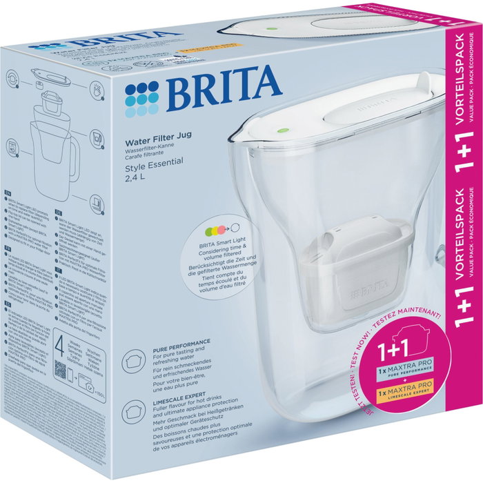 Brita Style Essential Blanco con 1x MAXTRA PRO PP y 1x MAXTRA PRO EK