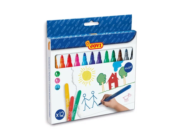 Jovi Rotulador Maxi Punta Gruesa 13 mm Caja 12 Unidades Colores Surtidos Antisecante Jovi Rotulador Maxi Punta Gruesa 13 mm Caja 12 Unidades Colores Surtidos Antisecante