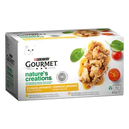 Purina Gourmet Nature Creations Comida Húmeda para Gato - Pollo y Pavo - 12 Cajas x 4 Latas x 85 gr