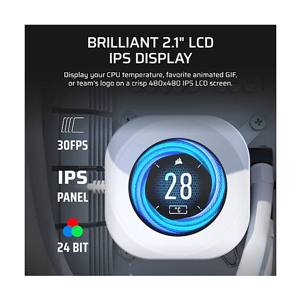 Corsair Nautilus 360 RS LCD Blanco