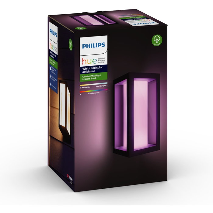 Philips Hue Impress Aplique Exterior Blanco y Color Ambiance LED 1200lm 2 Bombillas Regulable Negro Philips Hue Impress Aplique Exterior Blanco y Color Ambiance LED 1200lm 2 Bombillas Regulable Negro