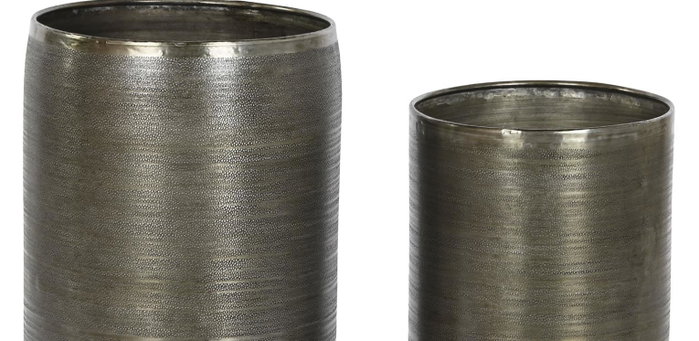 DKD Home Decor Set de 5 Maceteros de Aluminio Envejecido Cobre