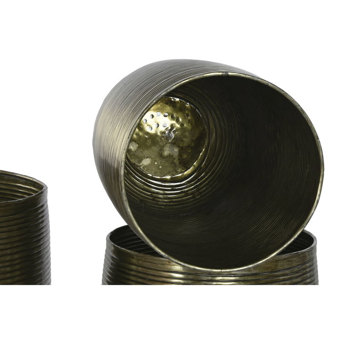 DKD Home Decor Set de 5 Maceteros de Aluminio Envejecido Cobre