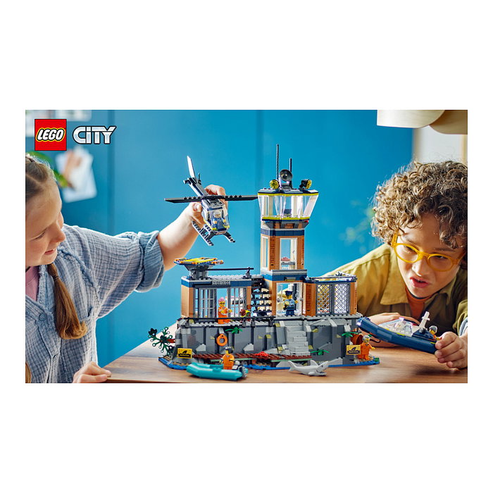 LEGO City 60419 Isla Prisión de la Policía, Estación de Policía en Isla Prisión, Juego de Construcción 980 Piezas para Niños +7 Años LEGO City 60419 Isla Prisión de la Policía, Estación de Policía en Isla Prisión, Juego de Construcción 980 Piezas para Niños +7 Años