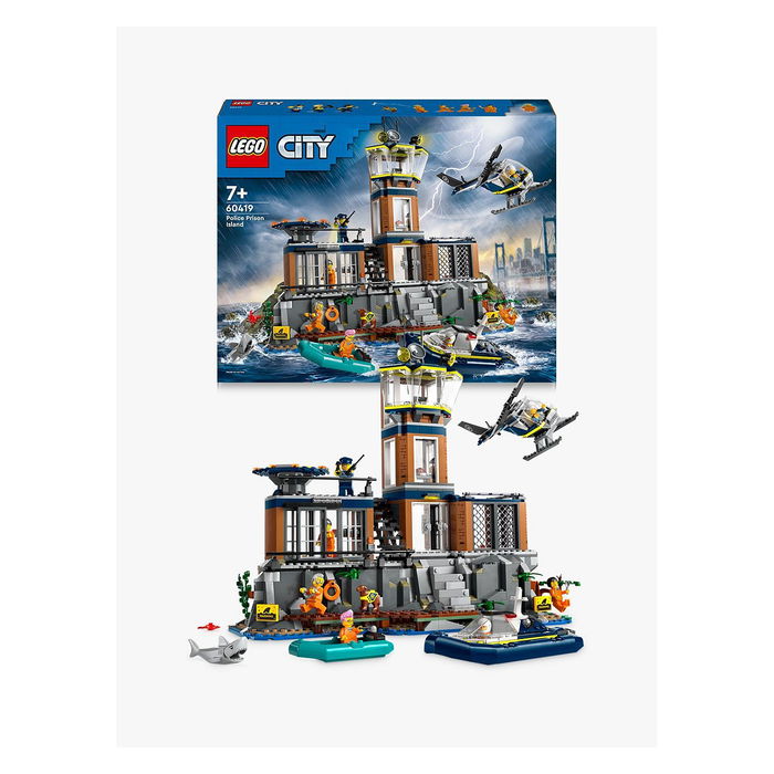 LEGO City 60419 Isla Prisión de la Policía, Estación de Policía en Isla Prisión, Juego de Construcción 980 Piezas para Niños +7 Años LEGO City 60419 Isla Prisión de la Policía, Estación de Policía en Isla Prisión, Juego de Construcción 980 Piezas para Niños +7 Años