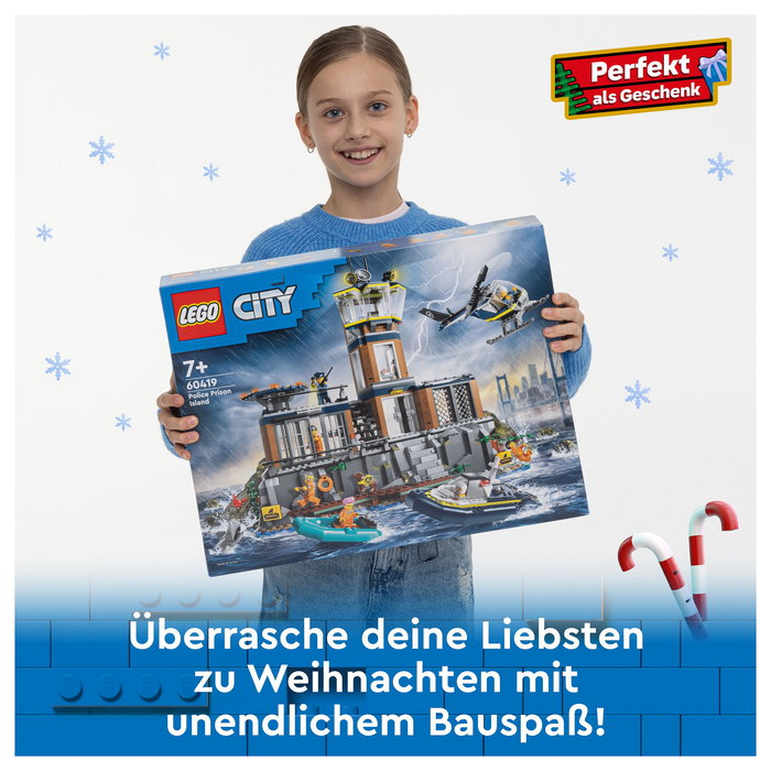 LEGO City 60419 Isla Prisión de la Policía, Estación de Policía en Isla Prisión, Juego de Construcción 980 Piezas para Niños +7 Años LEGO City 60419 Isla Prisión de la Policía, Estación de Policía en Isla Prisión, Juego de Construcción 980 Piezas para Niños +7 Años