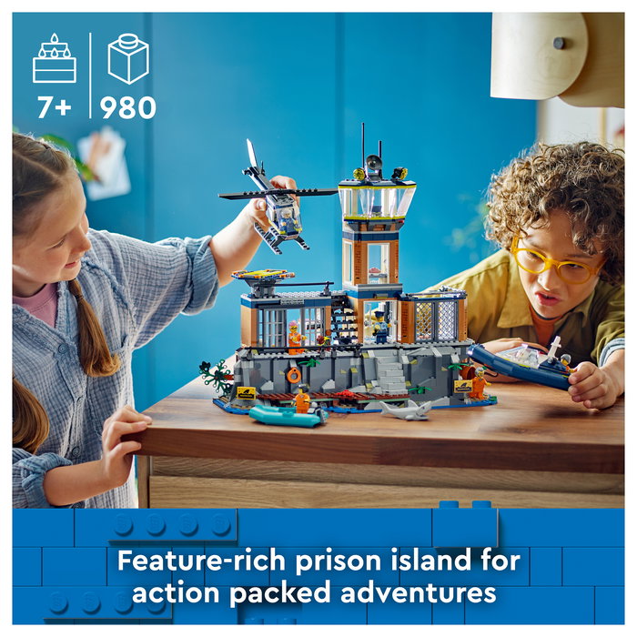 LEGO City 60419 Isla Prisión de la Policía, Estación de Policía en Isla Prisión, Juego de Construcción 980 Piezas para Niños +7 Años LEGO City 60419 Isla Prisión de la Policía, Estación de Policía en Isla Prisión, Juego de Construcción 980 Piezas para Niños +7 Años