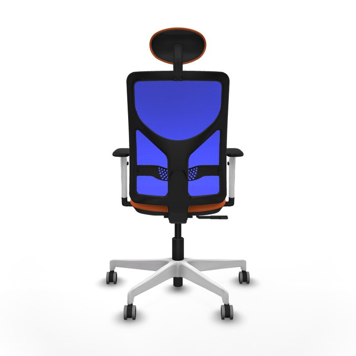 PIQUERAS Y CRESPO Silla de oficina Motilla con mecanismo Sincro, Tela Naranja y Malla Azul PIQUERAS Y CRESPO Silla de oficina Motilla con mecanismo Sincro, Tela Naranja y Malla Azul