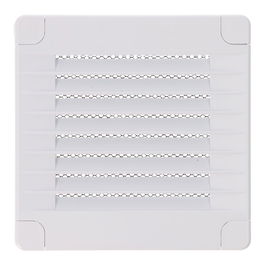 Edm Rejilla ventilación cuadrada con tapones y mosquitera 100x100x7mm ABS Blanca