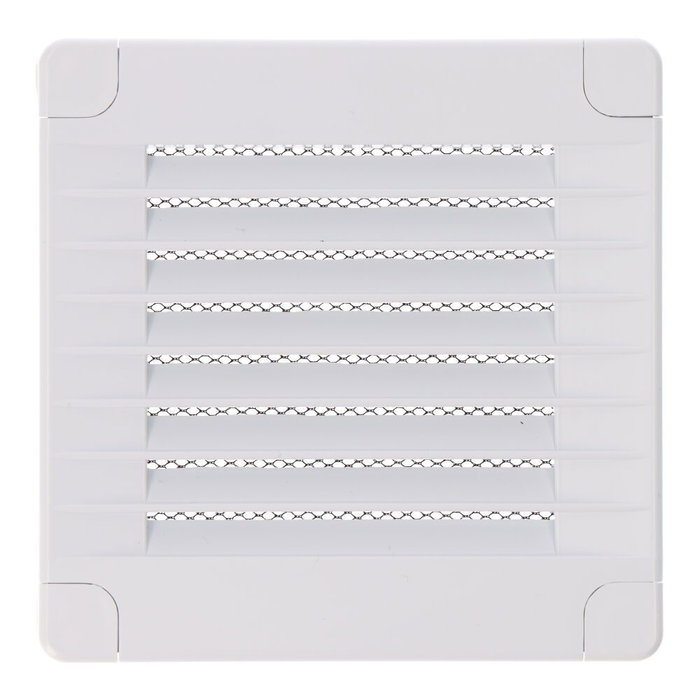 Edm Rejilla ventilación cuadrada con tapones y mosquitera 100x100x7mm ABS Blanca Edm Rejilla ventilación cuadrada con tapones y mosquitera 100x100x7mm ABS Blanca