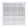 Edm Rejilla de ventilación cuadrada con tapones y mosquitera 100x100x7mm blanca