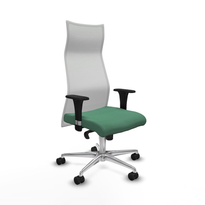 PIQUERAS Y CRESPO Sillón Albacete con mecanismo Sincro, Tela Verde esmeralda y Malla Blanca PIQUERAS Y CRESPO Sillón Albacete con mecanismo Sincro, Tela Verde esmeralda y Malla Blanca