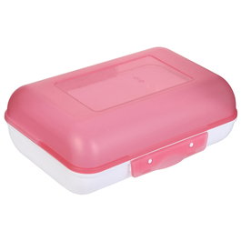 Cook Concept Fiambrera Doble Abertura Translúcida 1.2 L Apta Microondas Gris Blanco Rosa