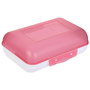 Cook Concept Fiambrera Doble Abertura Translúcida 1.2 L Apta Microondas Gris Blanco Rosa