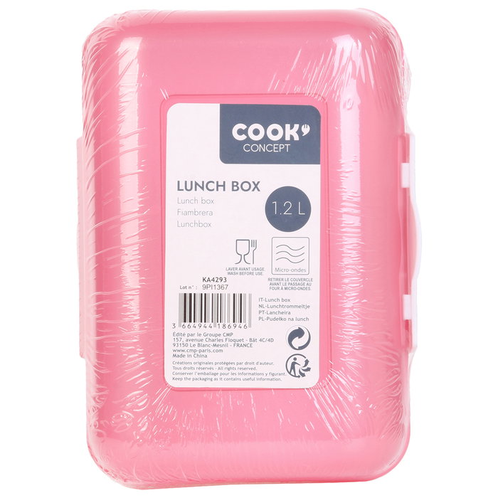 Cook Concept Fiambrera Doble Abertura Translúcida 1.2 L Apta Microondas Gris Blanco Rosa Cook Concept Fiambrera Doble Abertura Translúcida 1.2 L Apta Microondas Gris Blanco Rosa