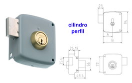 MCM Cerradura de Sobreponer 2524P Derecha Pintada con Cilindro Perfil