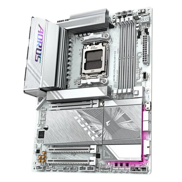 Gigabyte X870E AORUS ELITE WIFI7 ICE Blanco Gigabyte X870E AORUS ELITE WIFI7 ICE Blanco