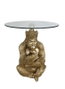 DKD Home Decor Mesita Auxiliar Gorila Resina y Cristal Dorado