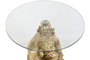 DKD Home Decor Mesita Auxiliar Gorila Resina y Cristal Dorado