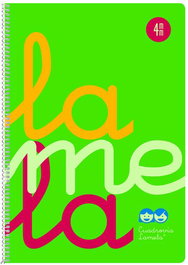 LAMELA Bloc tapa polipropileno verde 80 hojas CUADROVÍA 4 mm (Set de 5)