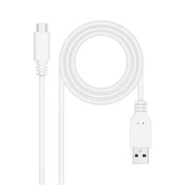 NANOCABLE Cable USB 3.1, Gen2 10 Gbps 3A, tipo USB-C/M-A/M, Blanco, 1.5 m, 1,5 m, USB C, USB A, USB 3.2 Gen 2 (3.1 Gen 2), 10 Gbit/s, Blanco