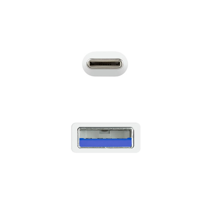 Nanocable Cable USB-C a USB-A 3.1 Gen2 10 Gbps, 1.5 m, Blanco