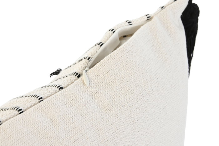 DKD Home Decor Cojin Shabby Naturechic23 Blanco Negro 50 x 30 x 15 cm