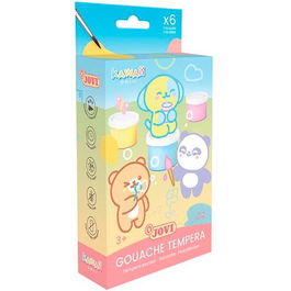 Jovi Témpera Kawaii Estuche 6 Botes 35 mL Colores Pastel + Pincel