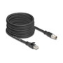 DeLOCK Cable de red M12 X-codificado 8 pines a RJ45 Cat.5e S/FTP 10 m Negro