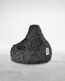 Atelier Del Sofa Silla de Frijoles Black, 105x100x35 cm, Tela Oxford Poliéster Impermeable, Interior/Exterior