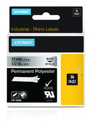 DYMO RHINO Cinta ID1-12 Negro/plata polyester