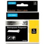 Dymo Cinta de Etiquetas Industrial Rhino ID1-12, Negro sobre Plateado, 12mm x 5,5m