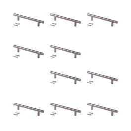 Emuca Lote de 10 tiradores para mueble Orlando, L274mm, intereje 224mm, Acero, Níquel satinado