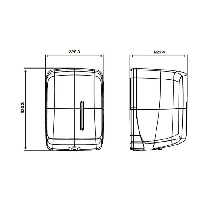 Jofel Dispensador Papel Mecha Timeless ABS Reciclado Negro 22,8 x 22,3 x 32,3 cm
