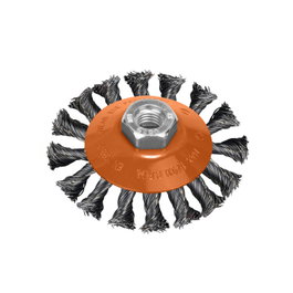 WOLFPACK LINEA PROFESIONAL Cepillo Oblicuo de Acero Trenzado M14 100 mm