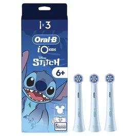 Oral-B Cabezales de Cepillo Stitch (Paquete de 3) - Para Oral-B iO Kids 6+ - Disney - Extra Suaves - A partir de 6 años