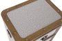 DKD Home Decor Cajonera Alpino 3 Cajones, Madera y Poliéster en Color Blanco y Marrón, Dimensiones 36 x 60 x 48 cm