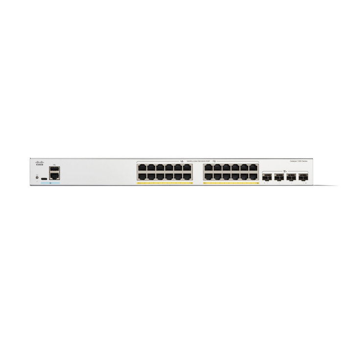 Cisco Catalyst 1300-24FP-4X Switch Gestionado L2/L3 con 24 puertos PoE+ y 4 SFP+ Cisco Catalyst 1300-24FP-4X Switch Gestionado L2/L3 con 24 puertos PoE+ y 4 SFP+