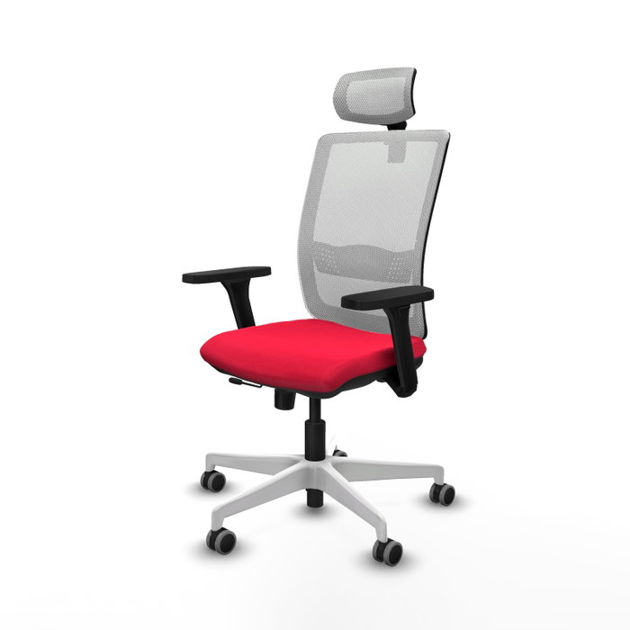 PIQUERAS Y CRESPO Silla de oficina Haches con mecanismo Sincro/Traslack, Rojo y Blanco