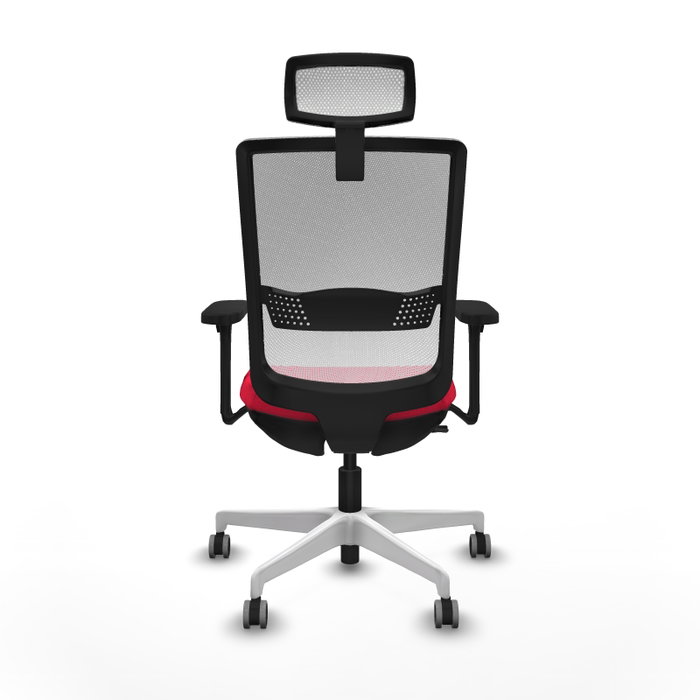 PIQUERAS Y CRESPO Silla de oficina Haches con mecanismo Sincro/Traslack, Rojo y Blanco