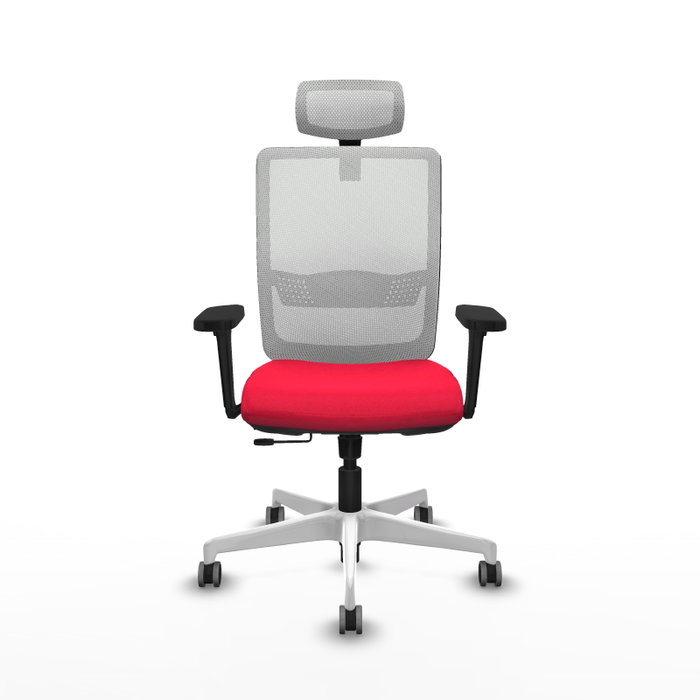 PIQUERAS Y CRESPO Silla de oficina Haches con mecanismo Sincro/Traslack, Rojo y Blanco