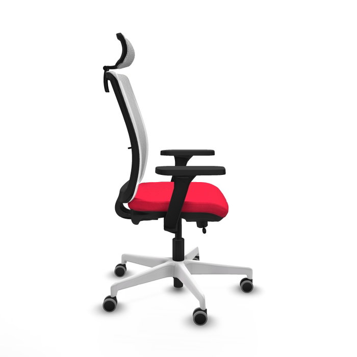 PIQUERAS Y CRESPO Silla de oficina Haches con mecanismo Sincro/Traslack, Rojo y Blanco