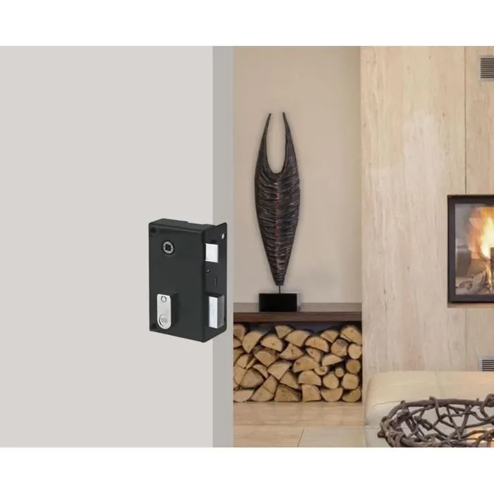 Yale YAV36D Cerradura Vertical de Superficie con Rodillo Caqui Versión Derecha para Puerta Interior con 2 Llaves Incluidas